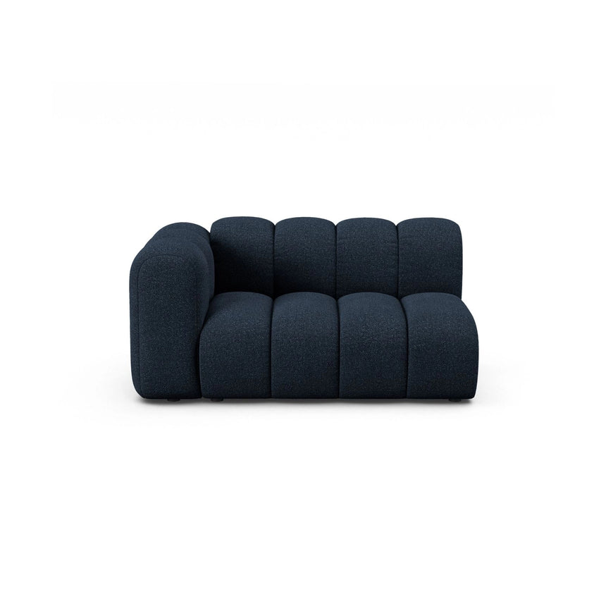 Lupine Modulares 2-Sitzer Sofa Sitzelement, Linke Seite, aus Boucle in Dunkelblau (Baloo 2088), 145x95 cm von Micadoni – Bild 1