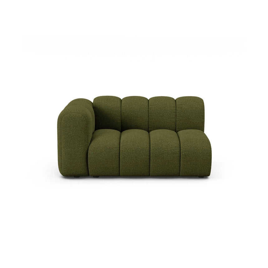Lupine Modulares 2-Sitzer Sofa Sitzelement, Linke Seite, aus Boucle in Dunkles olivgrün (Baloo 2090), 145x95 cm von Micadoni – Bild 1