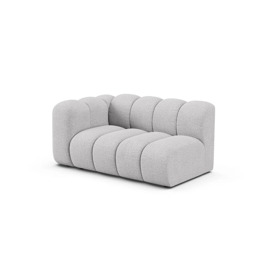 Lupine Modulares 2-Sitzer Sofa Sitzelement, Linke Seite, aus Boucle in Hellgrau (Baloo 2085), 145x95 cm von Micadoni – Bild 3
