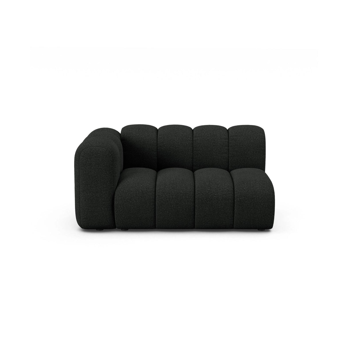 Lupine Modulares 2-Sitzer Sofa Sitzelement, Linke Seite, aus Boucle in Schwarz (Baloo 2082), 145x95 cm von Micadoni – Bild 1