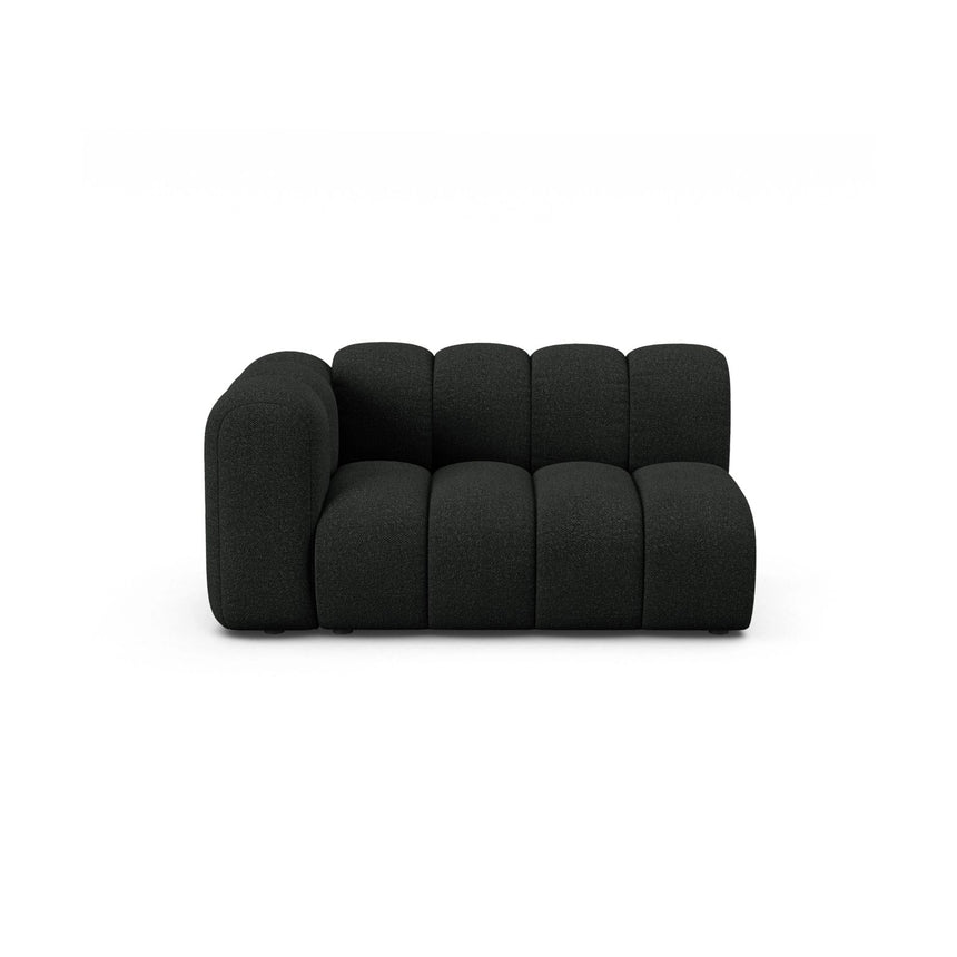 Lupine Modulares 2-Sitzer Sofa Sitzelement, Linke Seite, aus Boucle in Schwarz (Baloo 2082), 145x95 cm von Micadoni – Bild 1