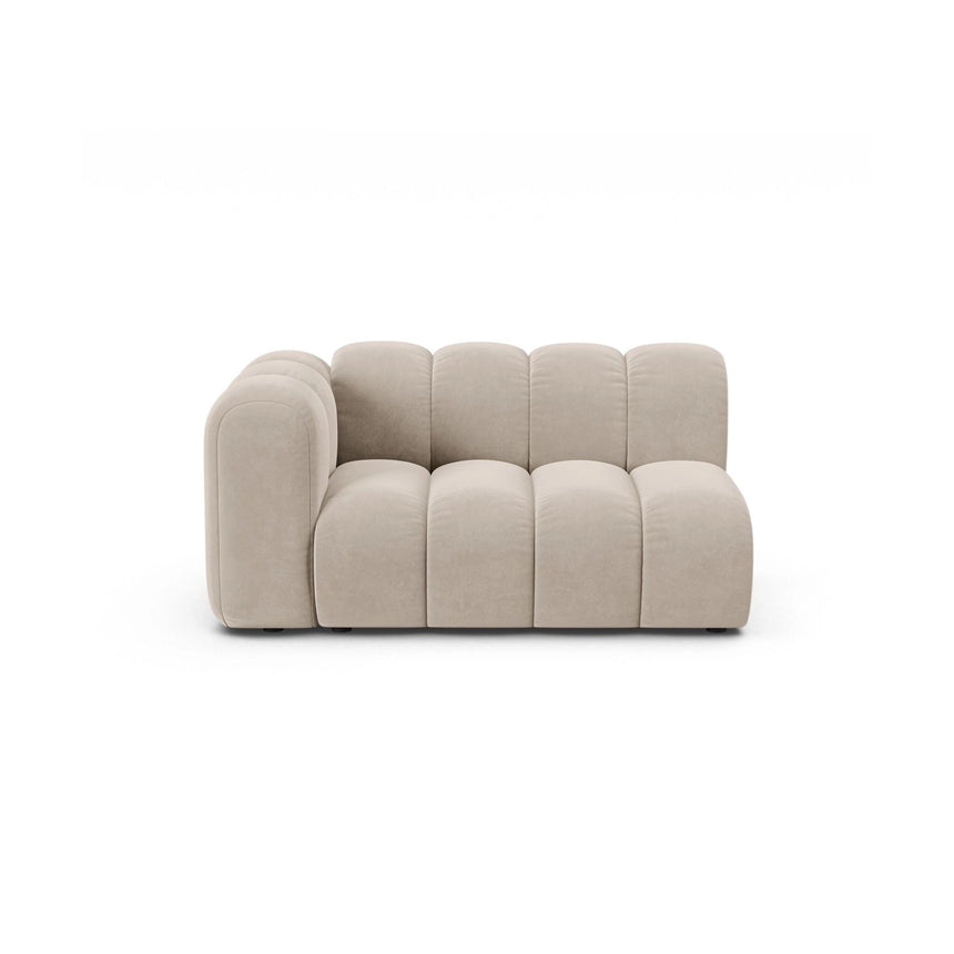 Lupine Modulares 2-Sitzer Sofa Sitzelement, Linke Seite, aus Samt in Beige (Salvador 1), 145x95 cm von Micadoni – Bild 1