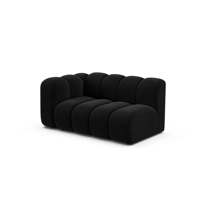 Lupine Modulares 2-Sitzer Sofa Sitzelement, Linke Seite, aus Samt in Schwarz (Salvador 19), 145x95 cm von Micadoni – Bild 3