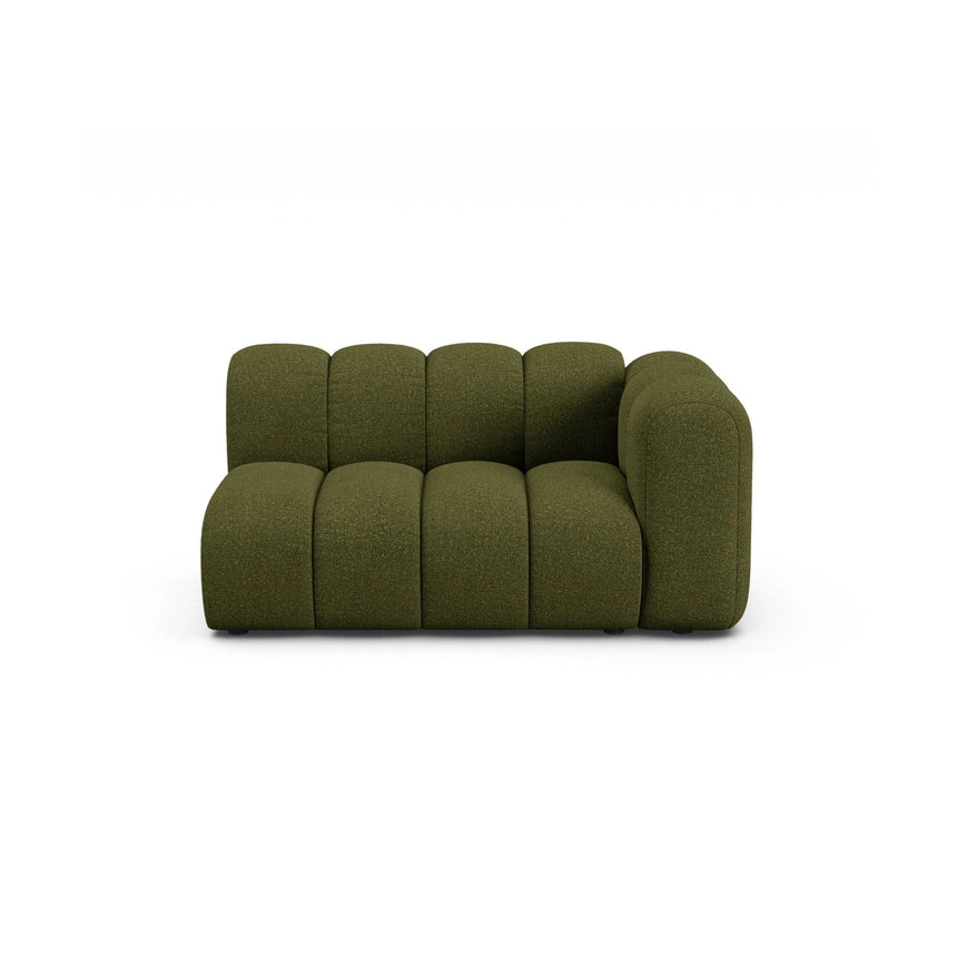 Lupine Modulares 2-Sitzer Sofa Sitzelement, Rechte Seite, aus Boucle in Dunkles olivgrün (Baloo 2090), 145x95 cm von Micadoni – Bild 1