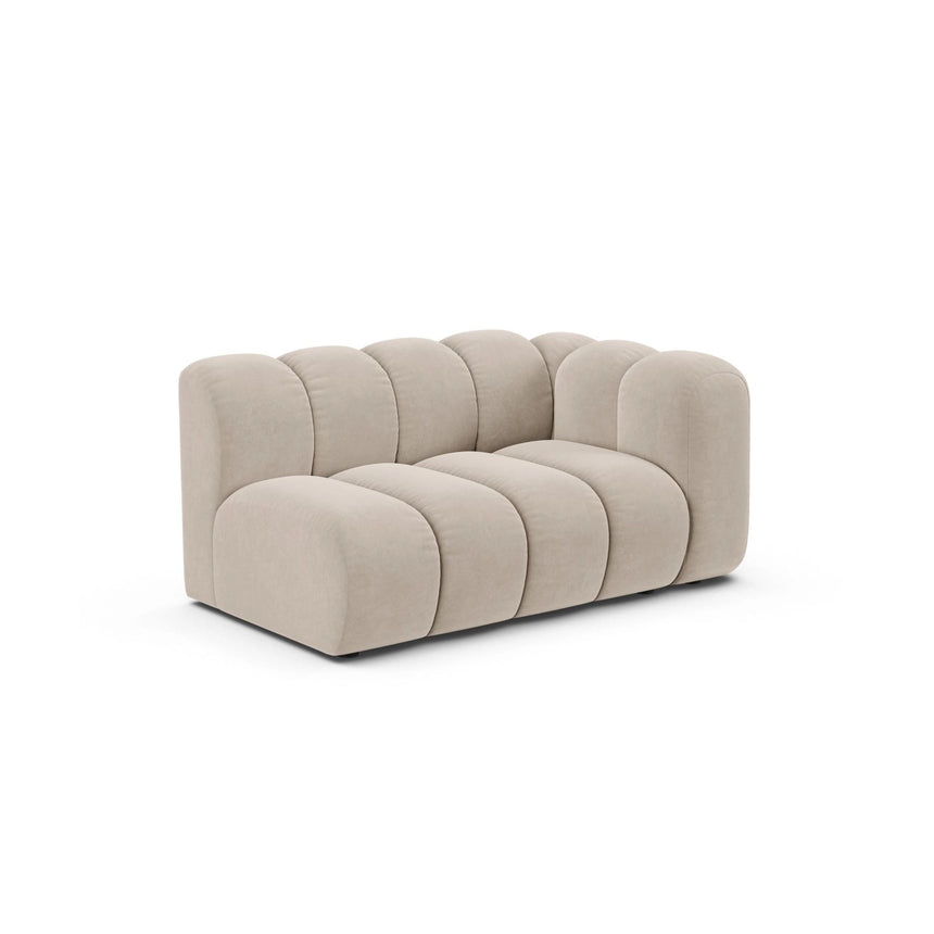 Lupine Modulares 2-Sitzer Sofa Sitzelement, Rechte Seite, aus Samt in Beige (Salvador 1), 145x95 cm von Micadoni – Bild 3