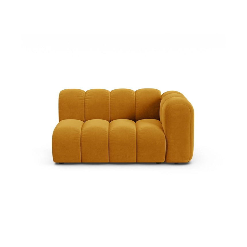 Lupine Modulares 2-Sitzer Sofa Sitzelement, Rechte Seite, aus Samt in Gelb (Salvador 10), 145x95 cm von Micadoni – Bild 1