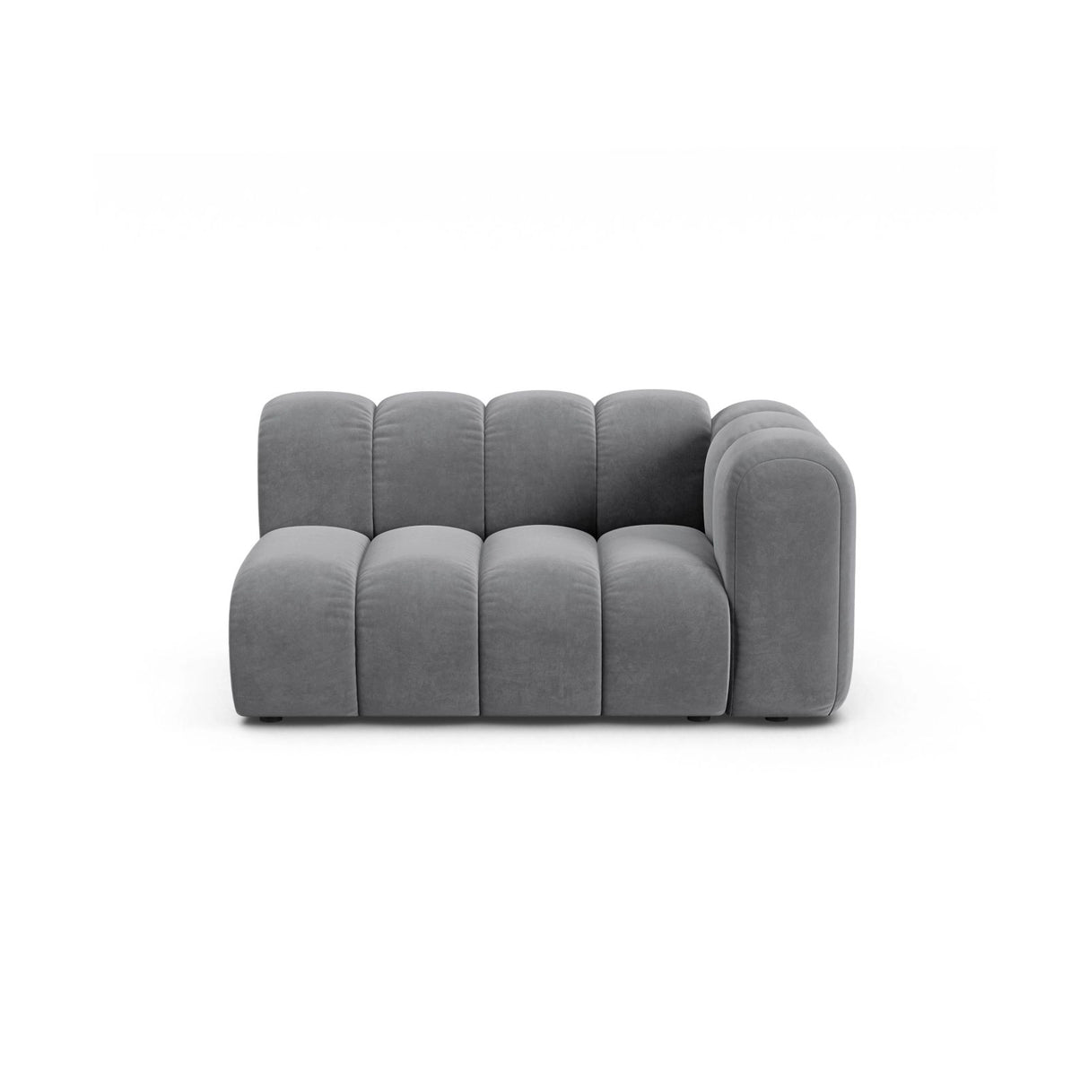 Lupine Modulares 2-Sitzer Sofa Sitzelement, Rechte Seite, aus Samt in Grau (Salvador 17), 145x95 cm von Micadoni – Bild 1