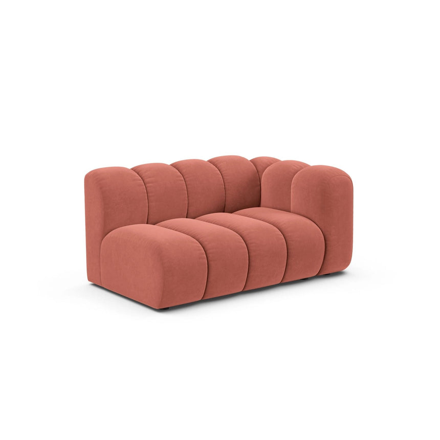 Lupine Modulares 2-Sitzer Sofa Sitzelement, Rechte Seite, aus Samt in Koralle (Salvador 12), 145x95 cm von Micadoni – Bild 3