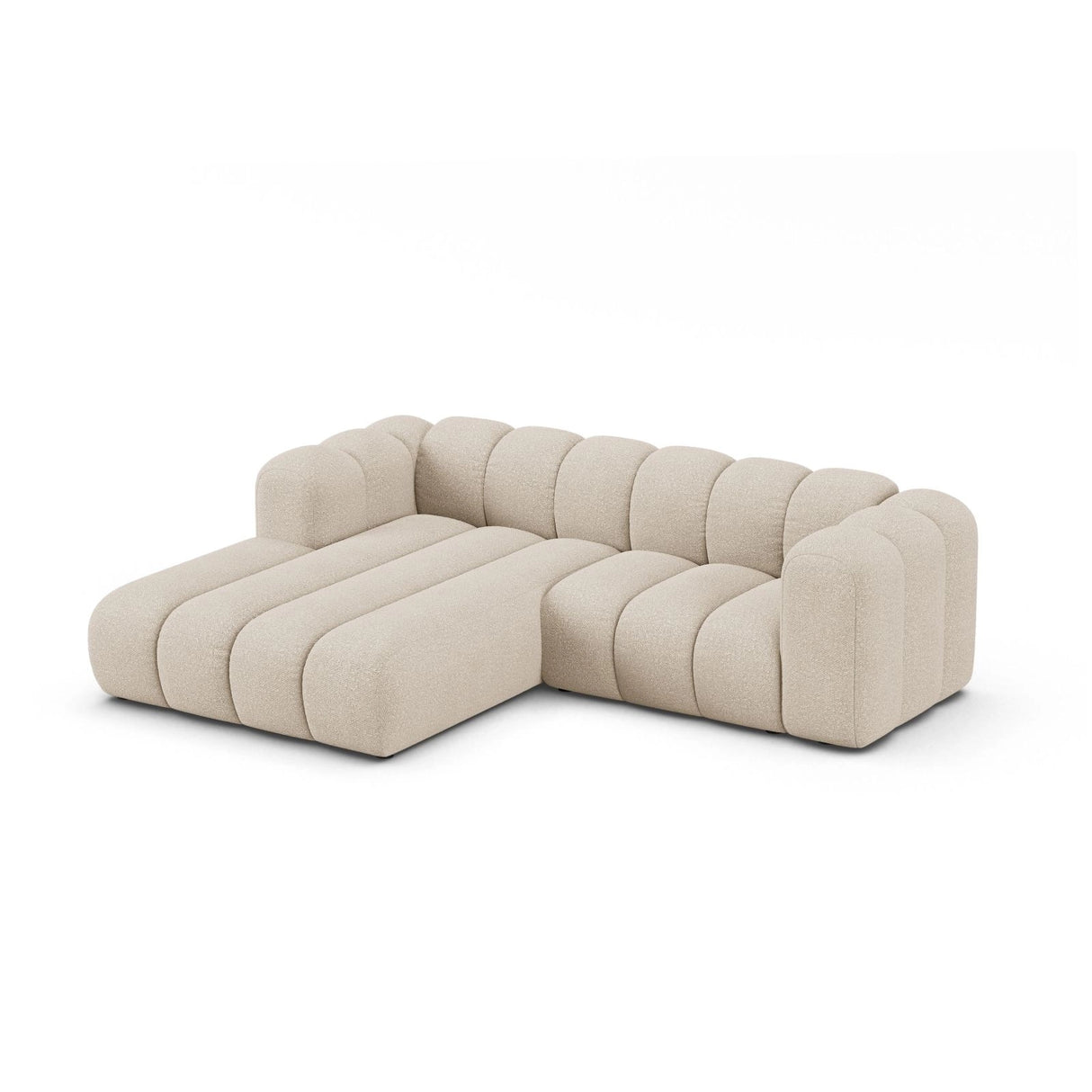 Lupine Modulares 3-Sitzer Ecksofa, Linke Seite, aus Boucle in Beige (Baloo 2074), 230x177 cm von Micadoni – Bild 3
