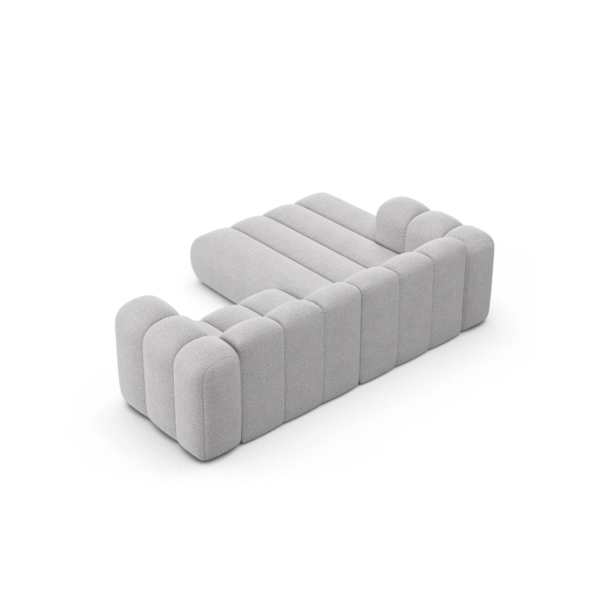 Lupine Modulares 3-Sitzer Ecksofa, Linke Seite, aus Boucle in Hellgrau (Baloo 2085), 230x177 cm von Micadoni – Bild 5