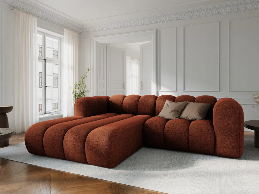 Lupine Modulares 3-Sitzer Ecksofa, Linke Seite, aus Chenille in Brick (Eden 10 Terra), 230x177 cm von Micadoni – Bild 2