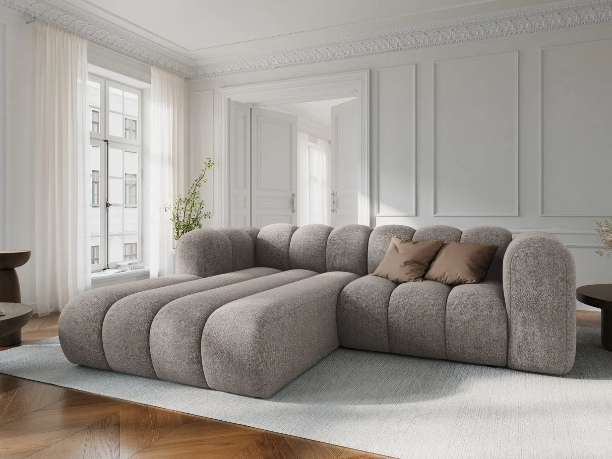 Lupine Modulares 3-Sitzer Ecksofa, Linke Seite, aus Chenille in Dunkelbeige (Eden 4 Beige), 230x177 cm von Micadoni – Bild 2