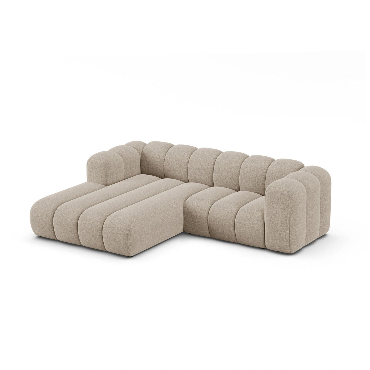 Lupine Modulares 3-Sitzer Ecksofa, Linke Seite, aus Chenille in Dunkelbeige (Eden 4 Beige), 230x177 cm von Micadoni – Bild 4