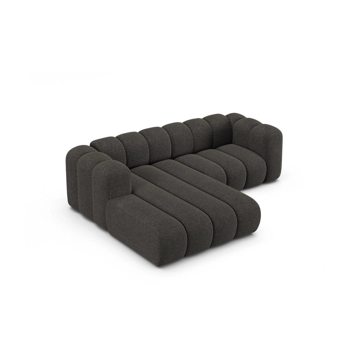 Lupine Modulares 3-Sitzer Ecksofa, Linke Seite, aus Chenille in Dunkelgrau (Eden 20 Graphite), 230x177 cm von Micadoni – Bild 5