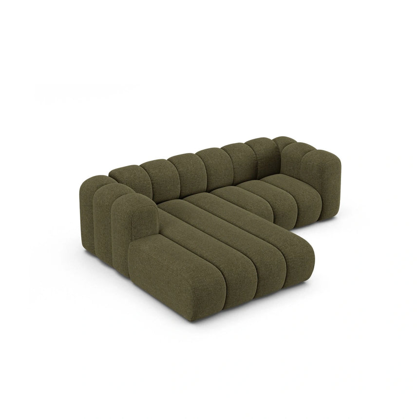 Lupine Modulares 3-Sitzer Ecksofa, Linke Seite, aus Chenille in Grün (Eden 12 Olive), 230x177 cm von Micadoni – Bild 5