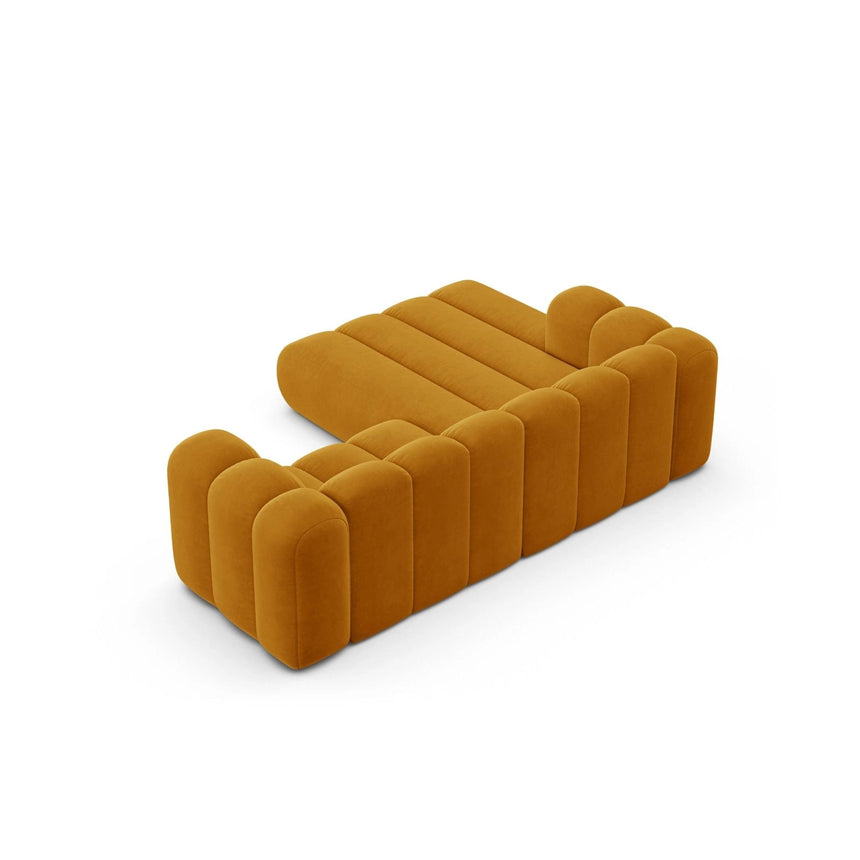 Lupine Modulares 3-Sitzer Ecksofa, Linke Seite, aus Samt in Gelb (Salvador 10), 230x177 cm von Micadoni – Bild 5