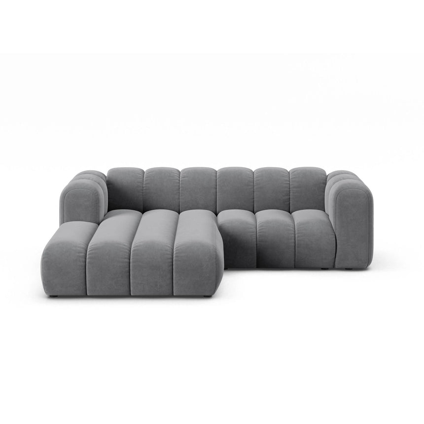 Lupine Modulares 3-Sitzer Ecksofa, Linke Seite, aus Samt in Grau (Salvador 17), 230x177 cm von Micadoni – Bild 1