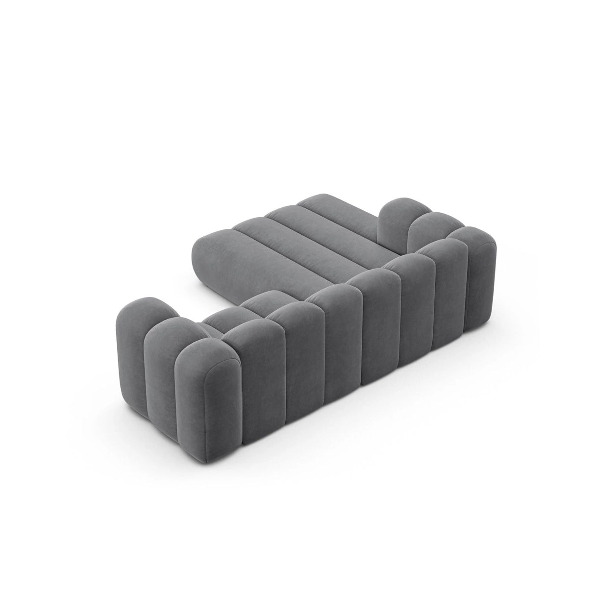 Lupine Modulares 3-Sitzer Ecksofa, Linke Seite, aus Samt in Grau (Salvador 17), 230x177 cm von Micadoni – Bild 5