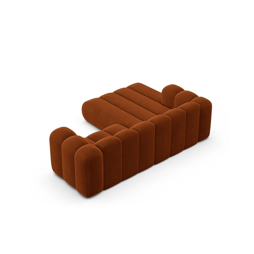 Lupine Modulares 3-Sitzer Ecksofa, Linke Seite, aus Samt in Terrakotta (Salvador 14), 230x177 cm von Micadoni – Bild 5