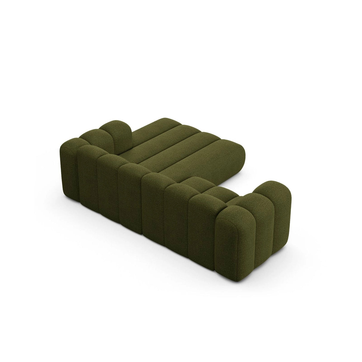 Lupine Modulares 3-Sitzer Ecksofa, Rechte Seite, aus Boucle in Dunkles olivgrün (Baloo 2090), 230x177 cm von Micadoni – Bild 5