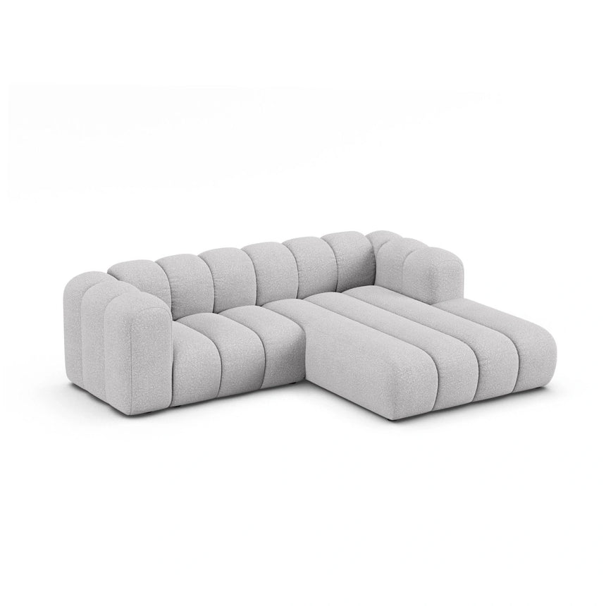 Lupine Modulares 3-Sitzer Ecksofa, Rechte Seite, aus Boucle in Hellgrau (Baloo 2085), 230x177 cm von Micadoni – Bild 3