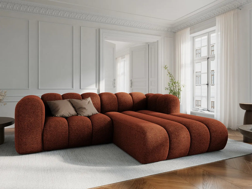Lupine Modulares 3-Sitzer Ecksofa, Rechte Seite, aus Chenille in Brick (Eden 10 Terra), 230x177 cm von Micadoni – Bild 2