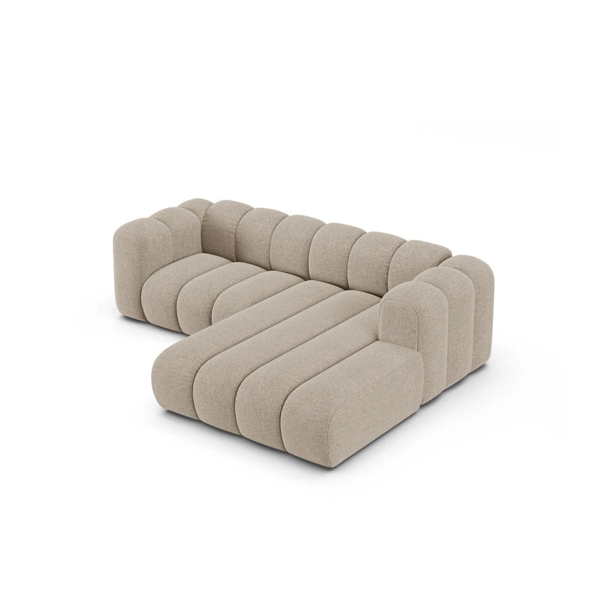 Lupine Modulares 3-Sitzer Ecksofa, Rechte Seite, aus Chenille in Dunkelbeige (Eden 4 Beige), 230x177 cm von Micadoni – Bild 5