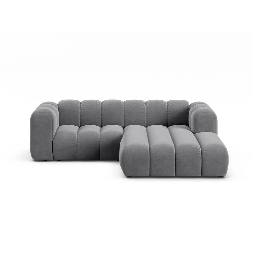 Lupine Modulares 3-Sitzer Ecksofa, Rechte Seite, aus Samt in Grau (Salvador 17), 230x177 cm von Micadoni – Bild 1