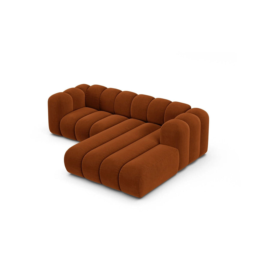 Lupine Modulares 3-Sitzer Ecksofa, Rechte Seite, aus Samt in Terrakotta (Salvador 14), 230x177 cm von Micadoni – Bild 4