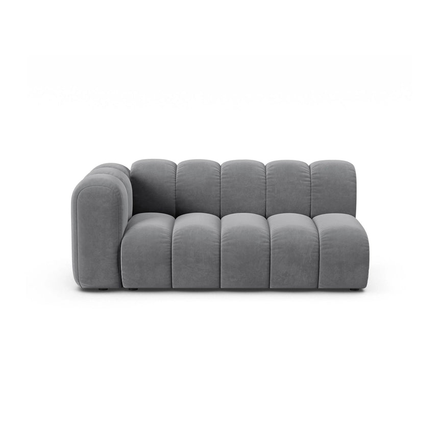 Lupine Modulares 3-Sitzer Sofa Sitzelement, Linke Seite, aus Samt in Grau (Salvador 17), 175x95 cm von Micadoni – Bild 1