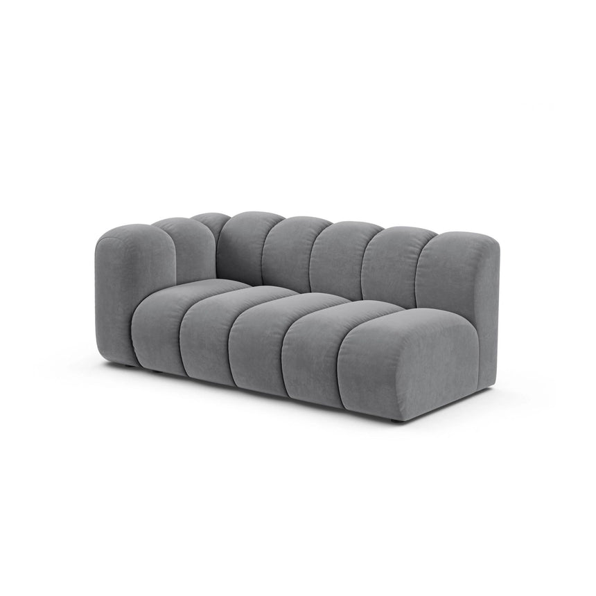 Lupine Modulares 3-Sitzer Sofa Sitzelement, Linke Seite, aus Samt in Grau (Salvador 17), 175x95 cm von Micadoni – Bild 3