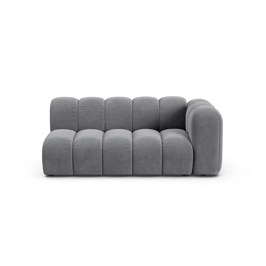 Lupine Modulares 3-Sitzer Sofa Sitzelement, Rechte Seite, aus Samt in Grau (Salvador 17), 175x95 cm von Micadoni – Bild 1