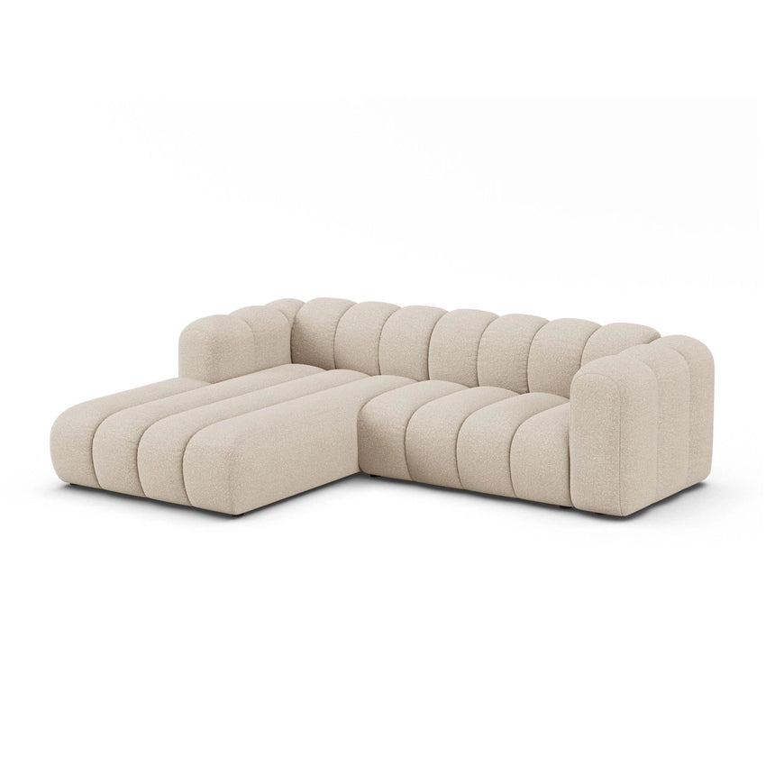 Lupine Modulares 4-Sitzer Ecksofa, Linke Seite, aus Boucle in Beige (Baloo 2074), 260x177 cm von Micadoni – Bild 2
