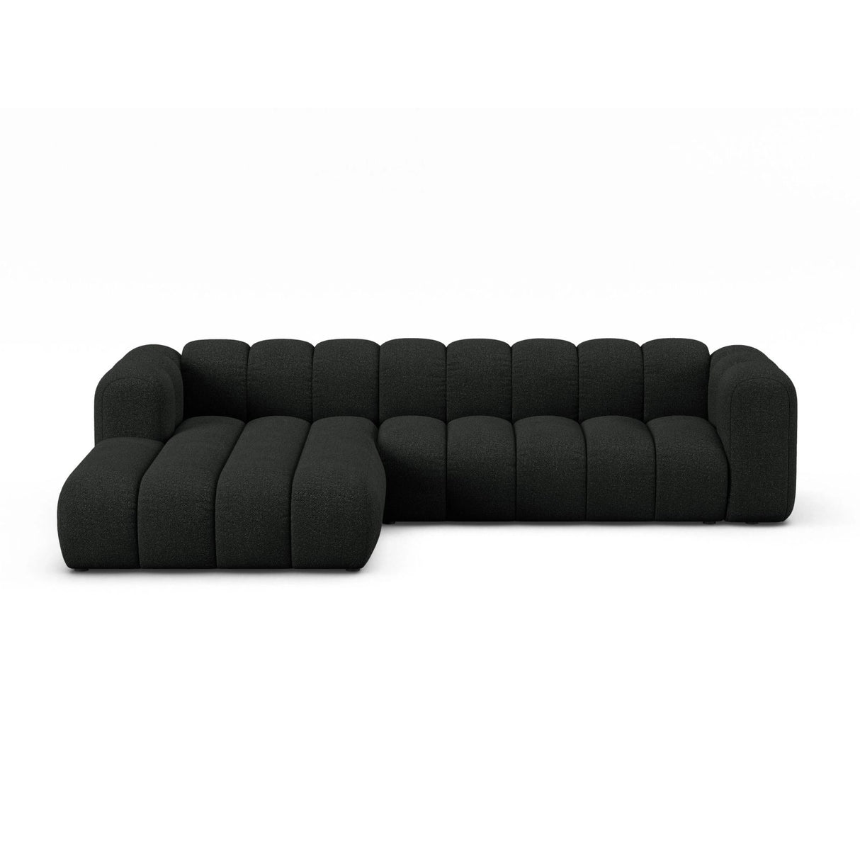 Lupine Modulares 4-Sitzer Ecksofa, Linke Seite, aus Boucle in Schwarz (Baloo 2082), 290x177 cm von Micadoni – Bild 1