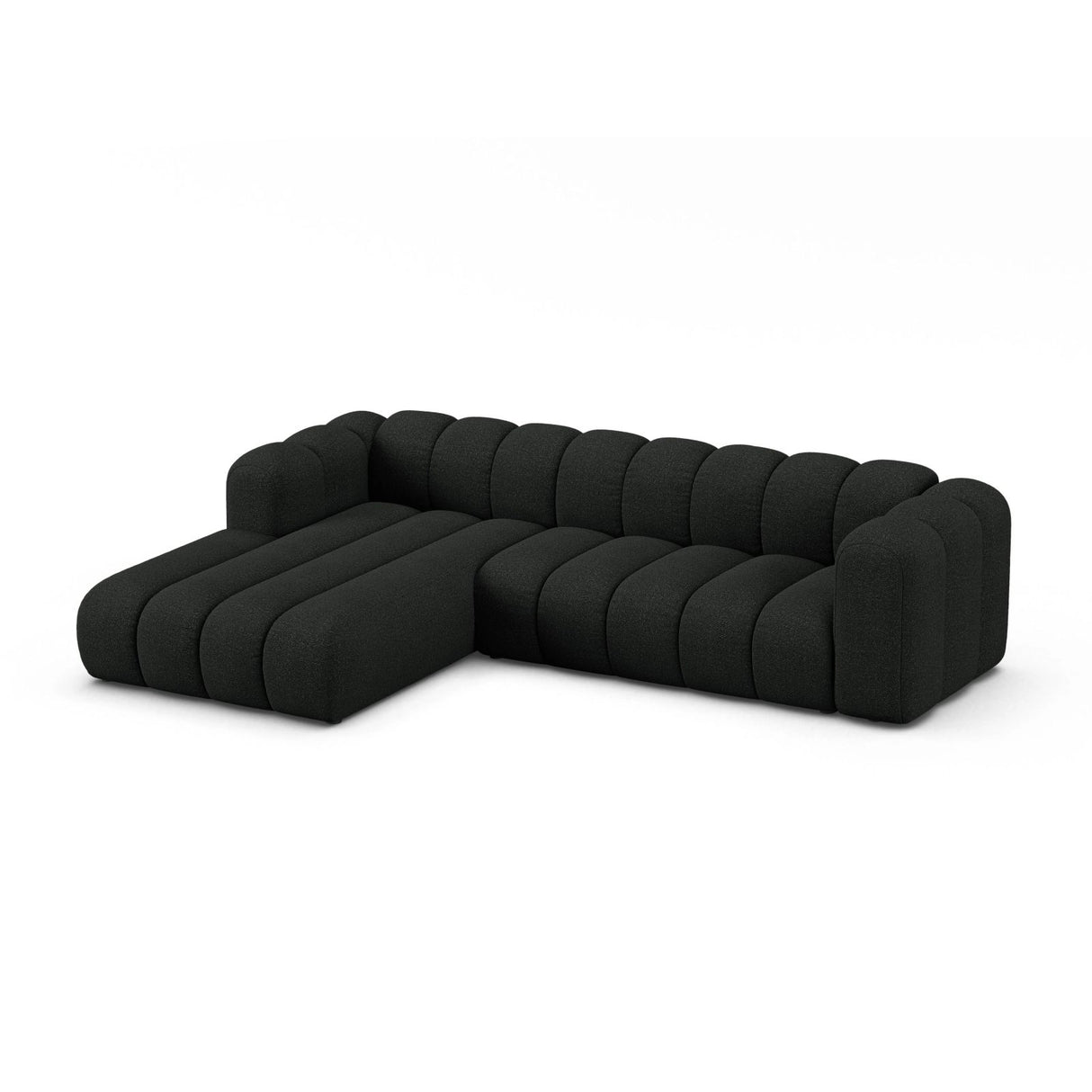 Lupine Modulares 4-Sitzer Ecksofa, Linke Seite, aus Boucle in Schwarz (Baloo 2082), 290x177 cm von Micadoni – Bild 3