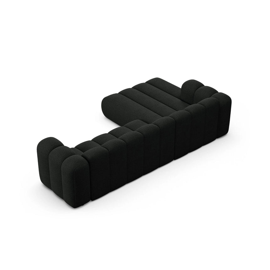 Lupine Modulares 4-Sitzer Ecksofa, Linke Seite, aus Boucle in Schwarz (Baloo 2082), 290x177 cm von Micadoni – Bild 5