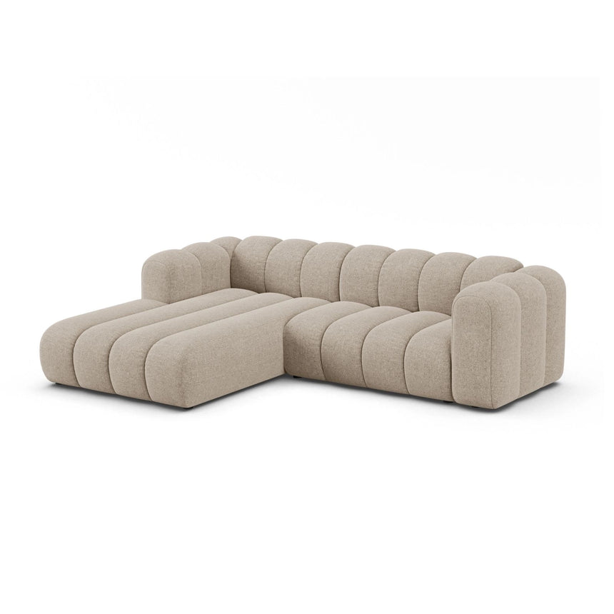 Lupine Modulares 4-Sitzer Ecksofa, Linke Seite, aus Chenille in Dunkelbeige (Eden 4 Beige), 260x177 cm von Micadoni – Bild 2