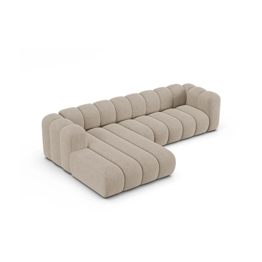 Lupine Modulares 4-Sitzer Ecksofa, Linke Seite, aus Chenille in Dunkelbeige (Eden 4 Beige), 290x177 cm von Micadoni – Bild 5