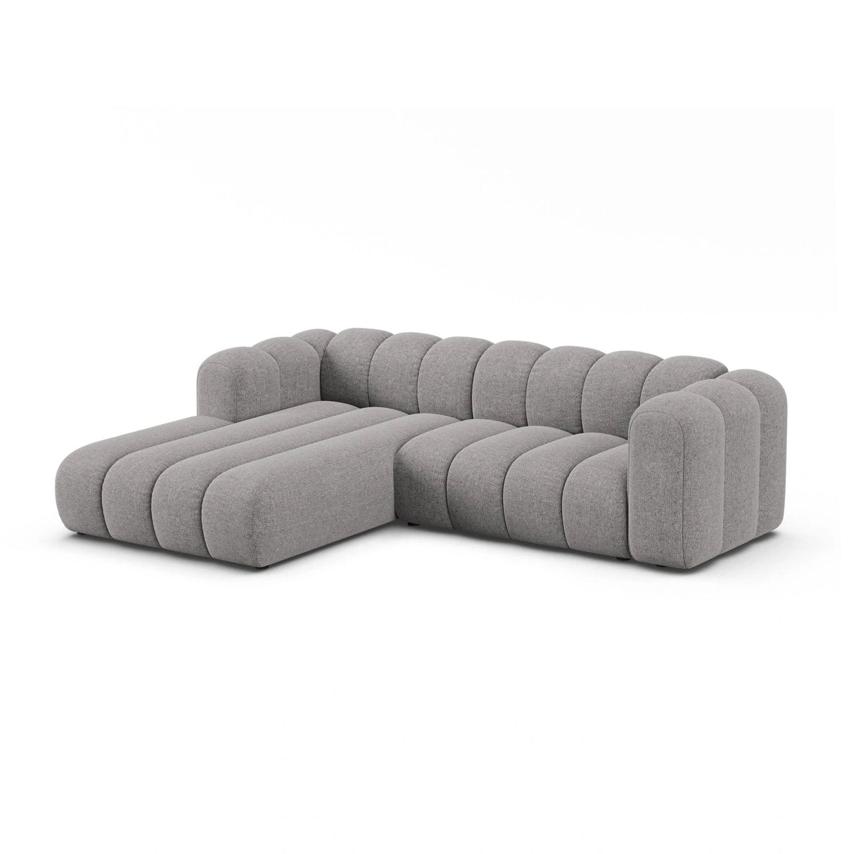 Lupine Modulares 4-Sitzer Ecksofa, Linke Seite, aus Chenille in Hellgrau (Eden 18 Grey), 260x177 cm von Micadoni – Bild 2