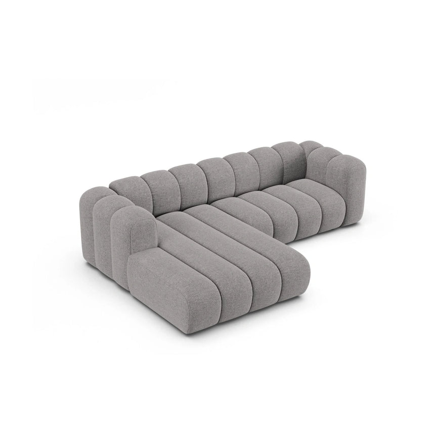 Lupine Modulares 4-Sitzer Ecksofa, Linke Seite, aus Chenille in Hellgrau (Eden 18 Grey), 260x177 cm von Micadoni – Bild 3