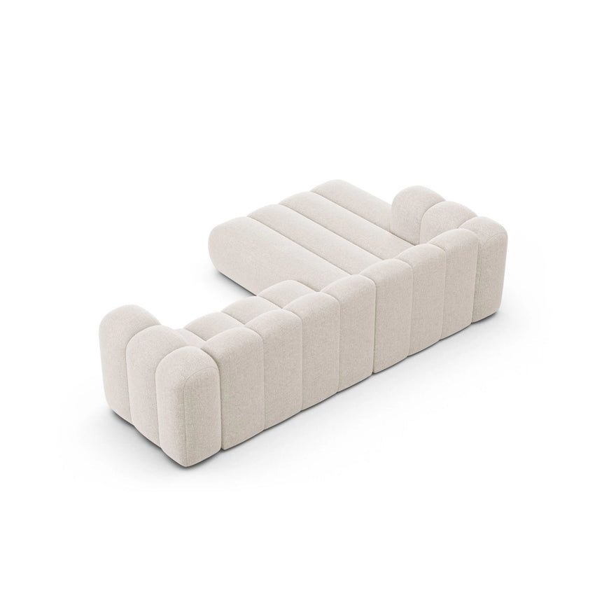 Lupine Modulares 4-Sitzer Ecksofa, Linke Seite, aus Chenille in Leichtes Beige (Eden 2 Pearl), 260x177 cm von Micadoni – Bild 4
