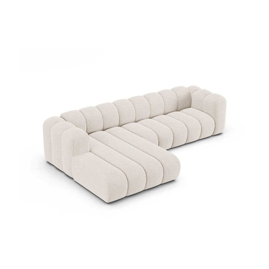 Lupine Modulares 4-Sitzer Ecksofa, Linke Seite, aus Chenille in Leichtes Beige (Eden 2 Pearl), 290x177 cm von Micadoni – Bild 5