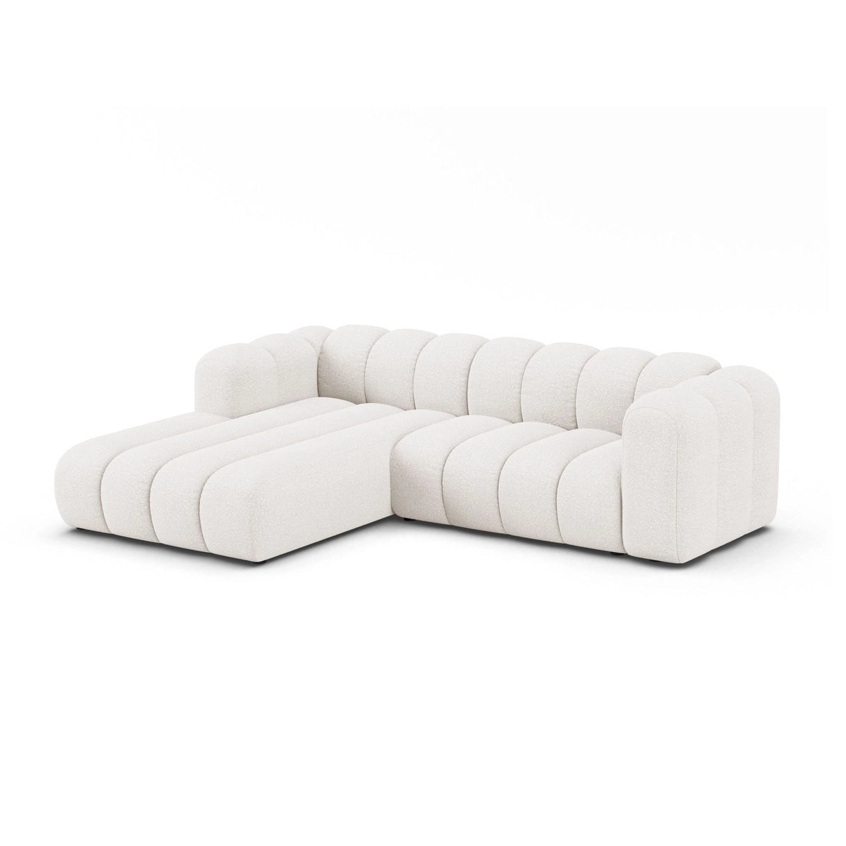Lupine Modulares 4-Sitzer Ecksofa, Linke Seite, aus Samt, Chenille oder Boucle, 260x177 cm von Micadoni – Bild 2