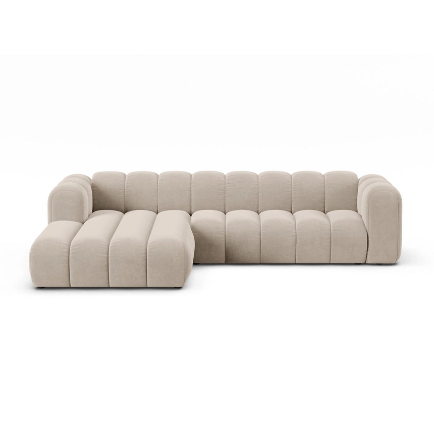 Lupine Modulares 4-Sitzer Ecksofa, Linke Seite, aus Samt in Beige (Salvador 1), 290x177 cm von Micadoni – Bild 1
