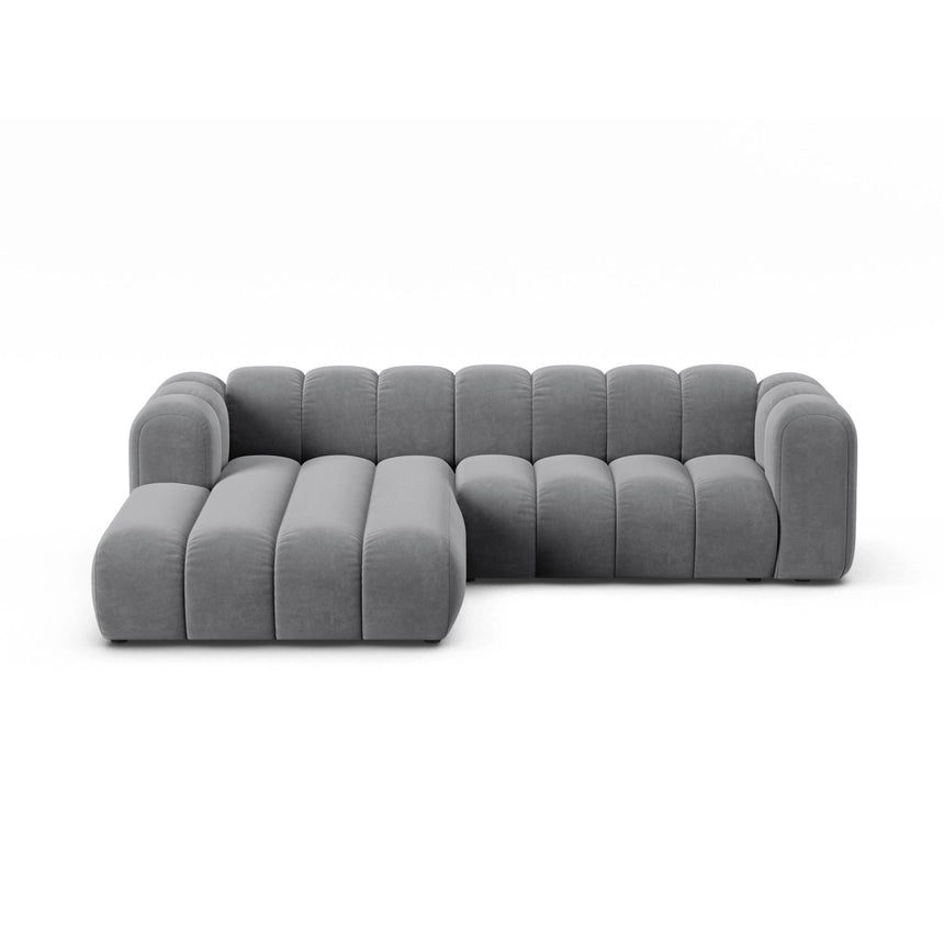Lupine Modulares 4-Sitzer Ecksofa, Linke Seite, aus Samt in Grau (Salvador 17), 260x177 cm von Micadoni – Bild 1