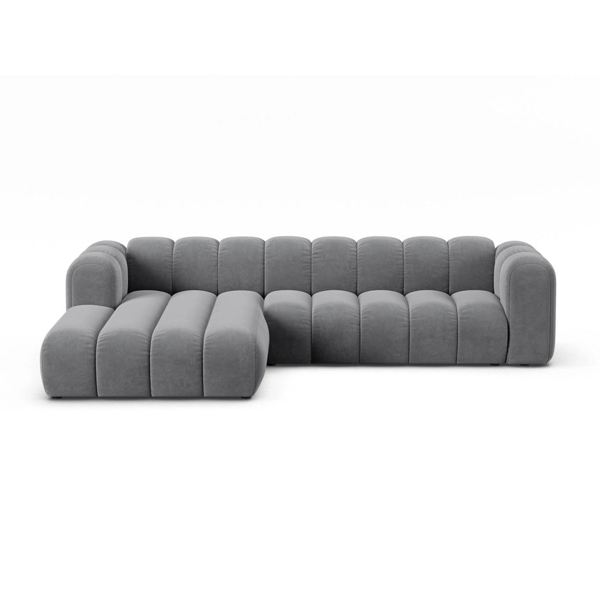 Lupine Modulares 4-Sitzer Ecksofa, Linke Seite, aus Samt in Grau (Salvador 17), 290x177 cm von Micadoni – Bild 1