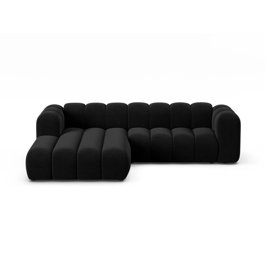 Lupine Modulares 4-Sitzer Ecksofa, Linke Seite, aus Samt in Schwarz (Salvador 19), 260x177 cm von Micadoni – Bild 1