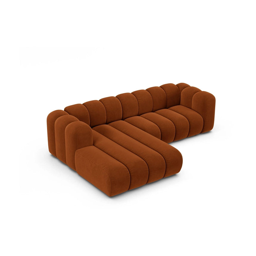 Lupine Modulares 4-Sitzer Ecksofa, Linke Seite, aus Samt in Terrakotta (Salvador 14), 260x177 cm von Micadoni – Bild 3