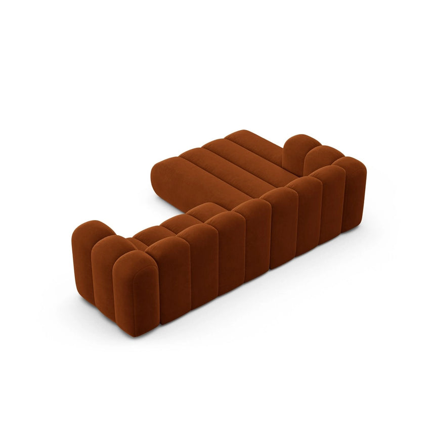 Lupine Modulares 4-Sitzer Ecksofa, Linke Seite, aus Samt in Terrakotta (Salvador 14), 260x177 cm von Micadoni – Bild 4