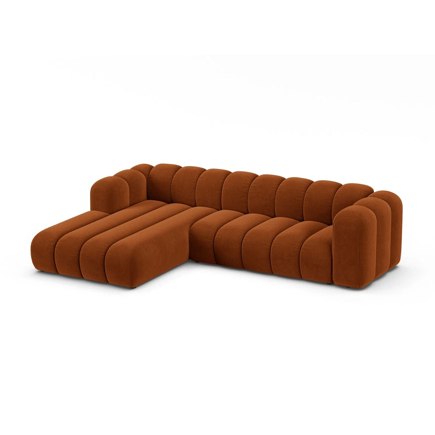 Lupine Modulares 4-Sitzer Ecksofa, Linke Seite, aus Samt in Terrakotta (Salvador 14), 290x177 cm von Micadoni – Bild 3